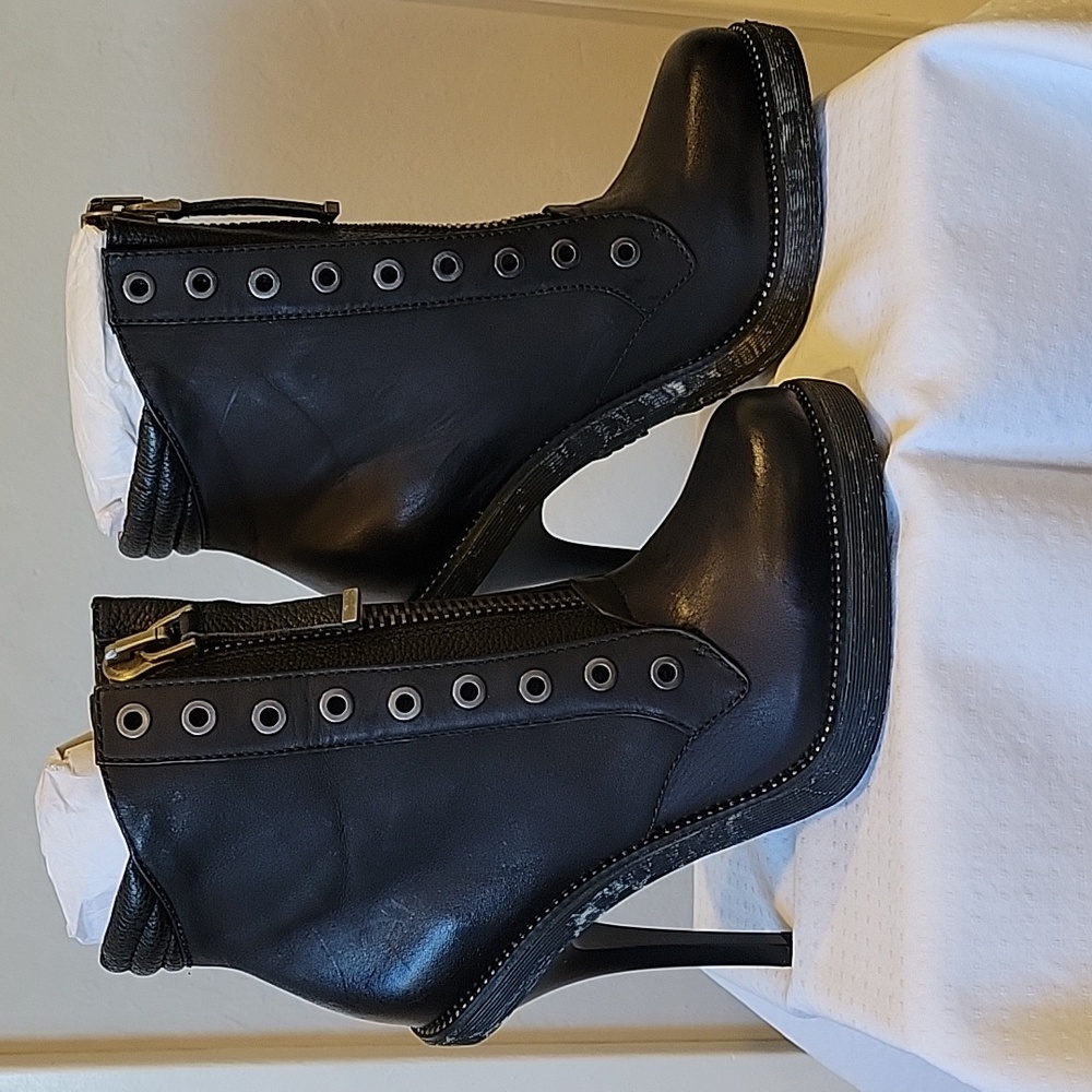 L.A.M.B. Leather Ankle Bootie
